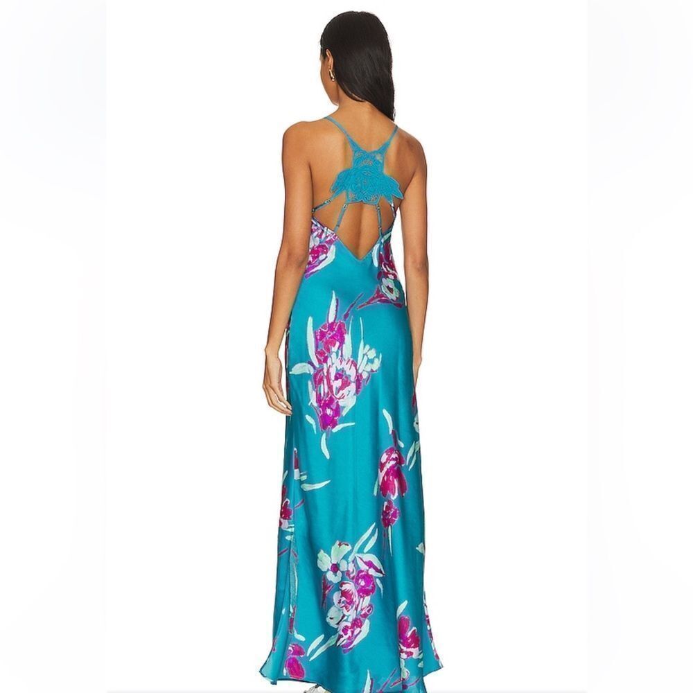 Free People Forever Yours Satin Printed Maxi Dress NWT - Picture 3 of 6